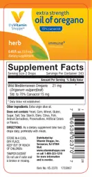 Label for Oil of Oregano Extra Strength