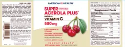 Label for Super Chewable Acerola Plus Natural Berry Flavor