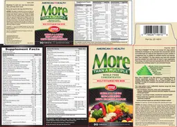 Label for More Than A Multiple Multivitamin For Men