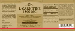 Label for L-Carnitine 1500 mg Natural Lemon Flavor