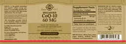 Label for Megasorb CoQ-10 60 mg