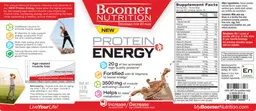 Label for Protein Energy Naturally Flavored Chocolate