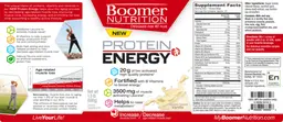 Label for Protein Energy Naturally Flavored Vanilla