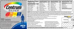 Label for Centrum Silver Men 50+