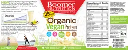 Label for Organic Vegan Protein Naturally Flavored Vanilla