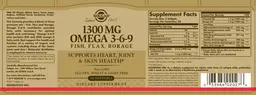 Label for Omega 3-6-9 1300 mg
