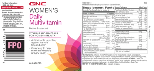Label for Daily Multivitamin