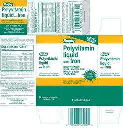 Label for Polyvitamin Liquid With Iron Delicious Natural Fruit Flavor