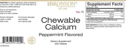 Label for Chewable Calcium Peppermint Flavored