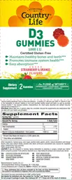 Label for D3 Gummies 1000 IU