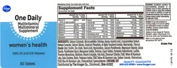 Label for One Daily Women's Health