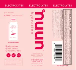 Label for Electrolytes Strawberry Lemonade