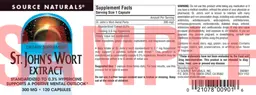 Label for St. John's Wort Extract 300 mg