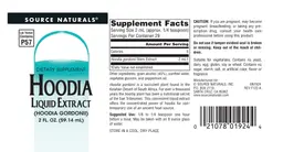 Label for Hoodia Liquid Extract
