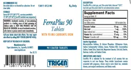 Label for FerraPlus 90 Tablets