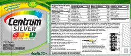 Label for Centrum Silver Adults 50+