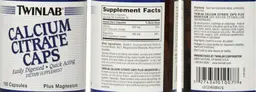 Label for Calcium Citrate Caps Plus Magnesium