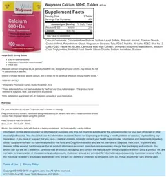 Label for Calcium 600+D3