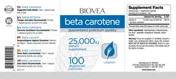 Label for Beta Carotene 25,000 IU