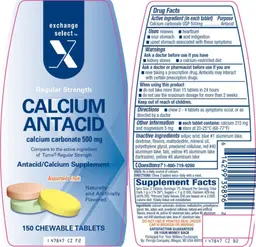Label for Calcium Antacid