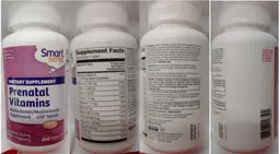 Label for Prenatal Vitamins