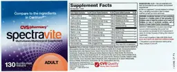 Label for Spectravite Adult