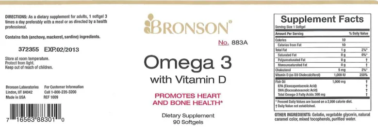 Label for Omega 3 with Vitamin D