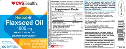 Label for Flaxseed Oil 1000 mg