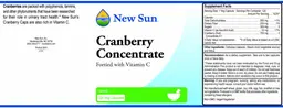 Label for Cranberry Concentrate