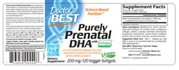 Label for Purely Prenatal DHA 200 mg