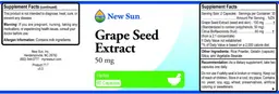 Label for Grape Seed Extract 50 mg