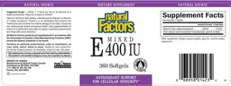 Label for Mixed E 400 IU