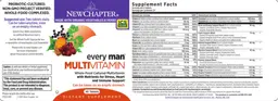 Label for Every Man Multivitamin