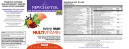 Label for Every Man Multivitamin
