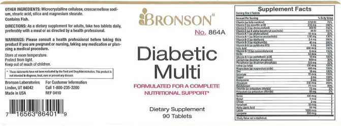 Label for Diabetic Multi