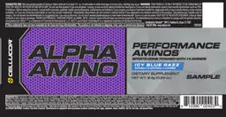 Label for Alpha Amino Icy Blue Razz