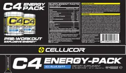 Label for C4 Energy-Pack Icy Blue Razz