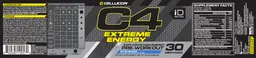 Label for C4 Extreme Energy Icy Blue Razz