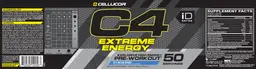 Label for C4 Extreme Energy Icy Blue Razz
