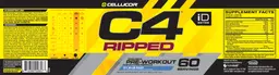 Label for C4 Ripped Icy Blue Razz