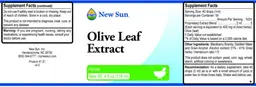 Label for Olive Leaf Extract