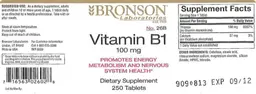 Label for Vitamin B1 100 mg