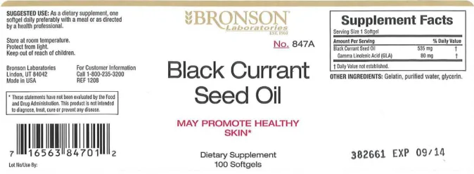 Label for Black Currant Seed Oil