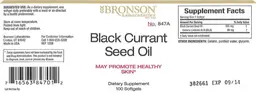 Label for Black Currant Seed Oil