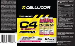 Label for C4 Ripped On The Go Berry Lemonade