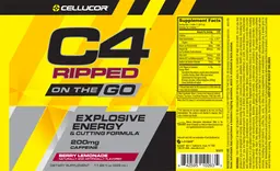 Label for C4 Ripped On The Go Berry Lemonade