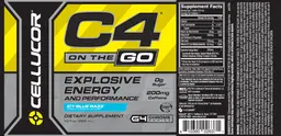 Label for C4 On The Go Icy Blue Razz