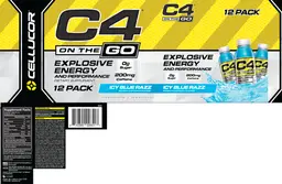 Label for C4 On The Go Icy Blue Razz