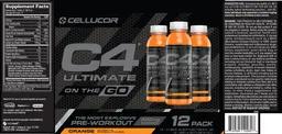 Label for C4 Ultimate On The Go Orange