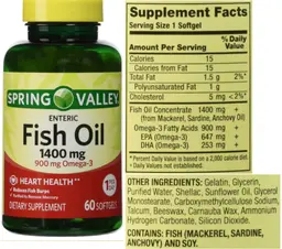 Label for Fish Oil 1400 mg